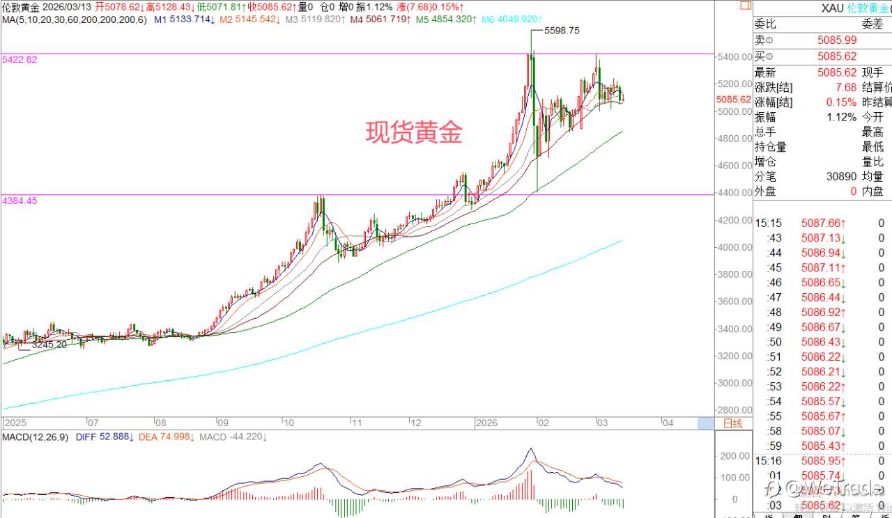 2026年3月13日|每日汇评-策略分析|王萍:黄金震荡转空迹象