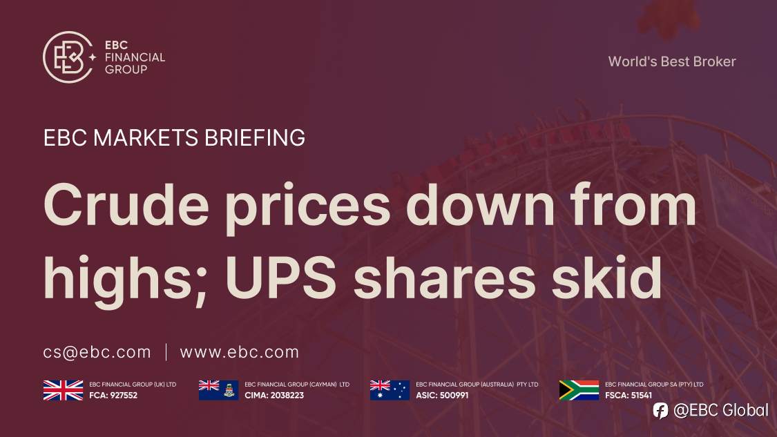 ​EBC Markets Briefing | Crude prices down from highs; UPS shares skid