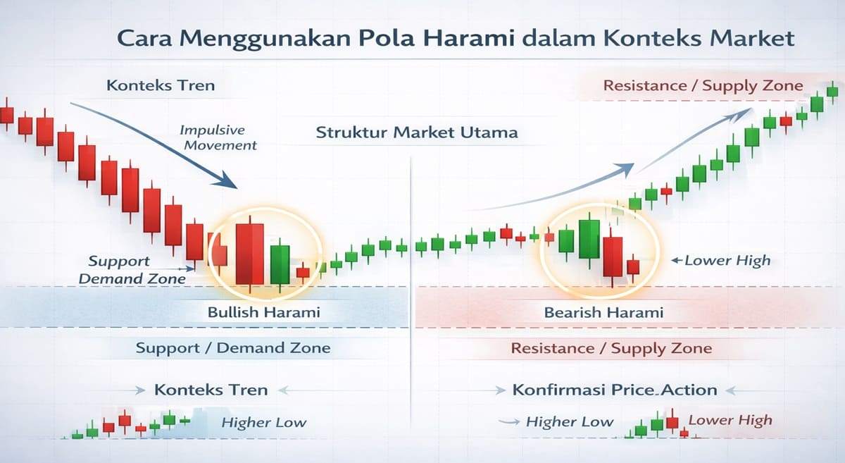 CANDLE HARAMI: POLA DUA BATANG YANG MENUNJUKKAN PELEMAHAN MOMENTUM PASAR