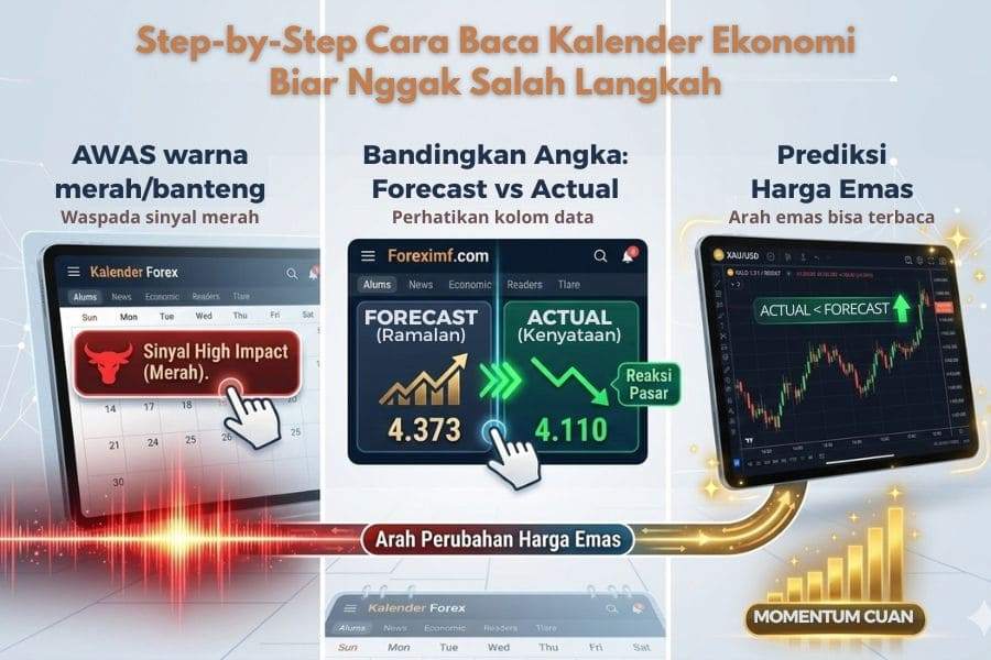 TRIK CUAN TRADING EMAS PAKAI KALENDER FOREX: ANTI KAGET MARKET MELEDAK!