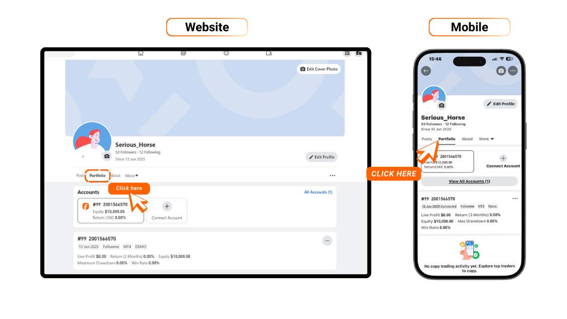 [Followme Guide] Profile: How To Connect Your Trading Account 