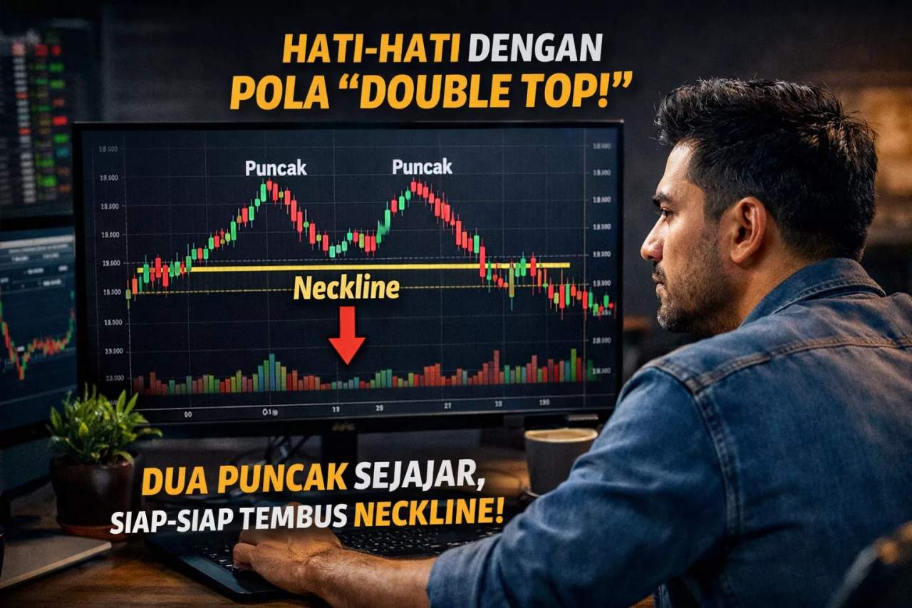 FIRST PEAK DOUBLE TOP PATTERN: SINYAL AWAL PEMBALIKAN YANG SERING DIABAIKAN TRADER!