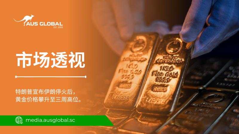 特朗普宣布伊朗停火后，金价升至三周高点