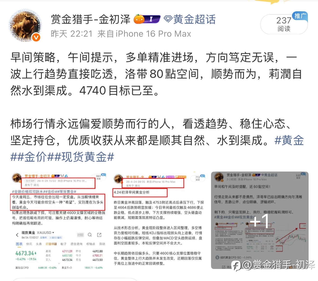 回顾周五黄金