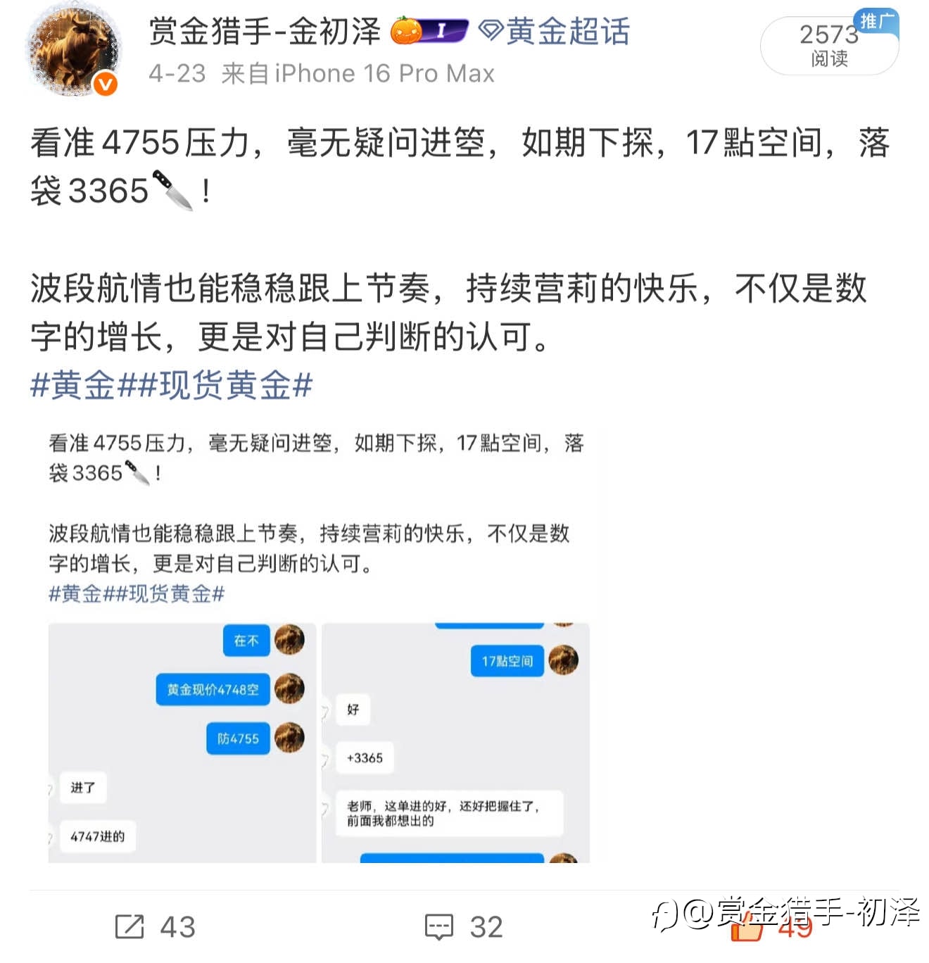回顾周四黄金