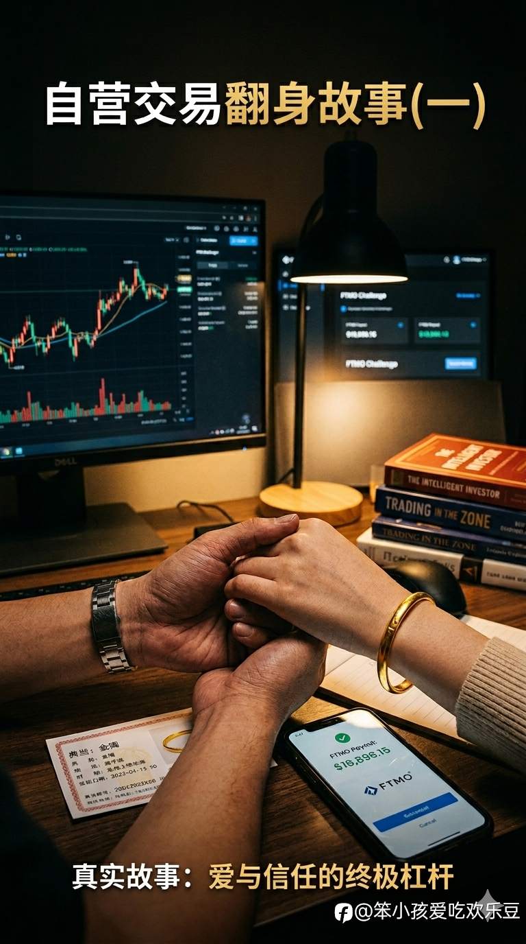 老婆卖掉金镯子给我考FTMO，2个月逆袭赚回1.9万美金