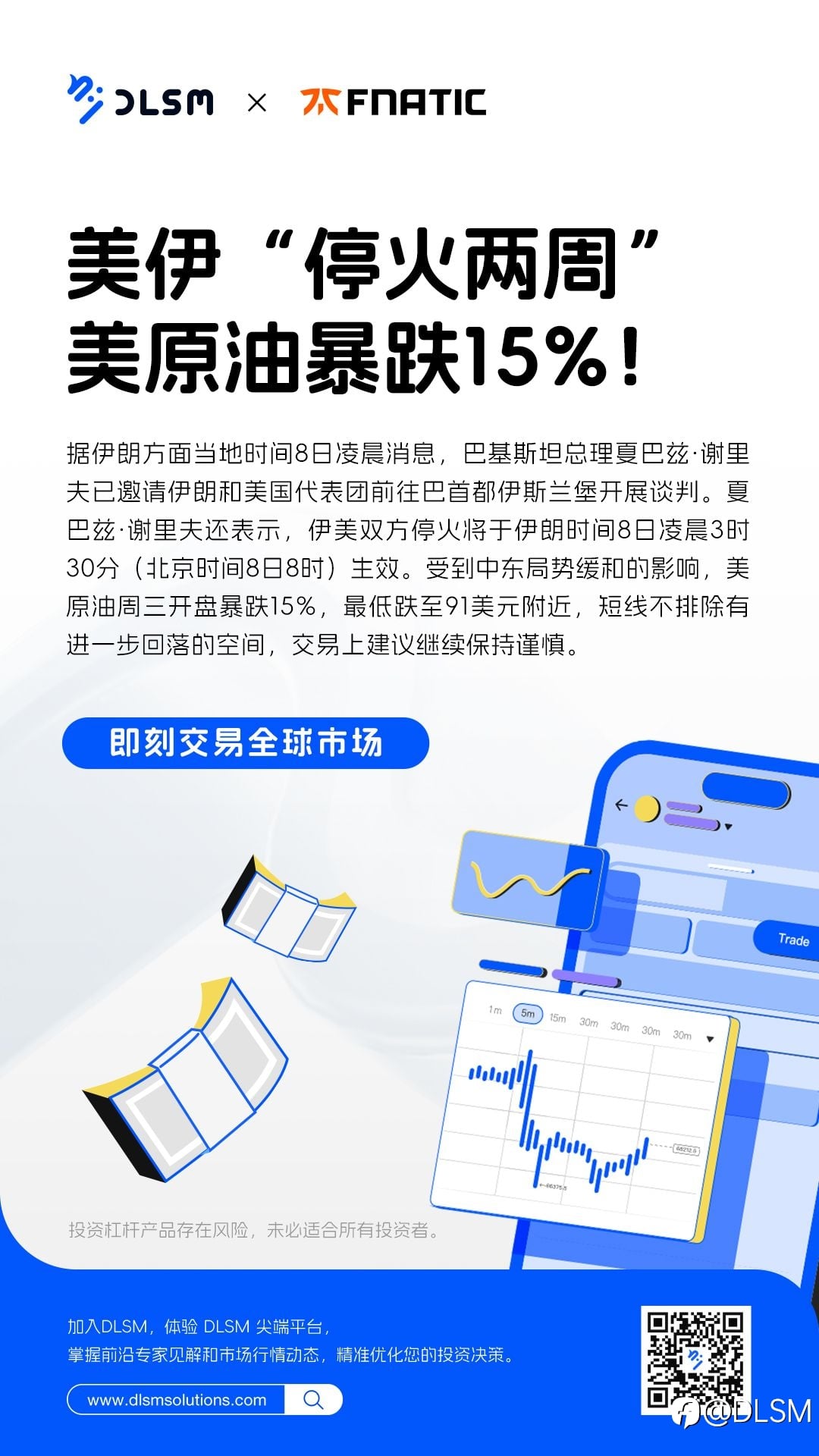 风险警示:美伊“停火两周”,美原油暴跌15%!