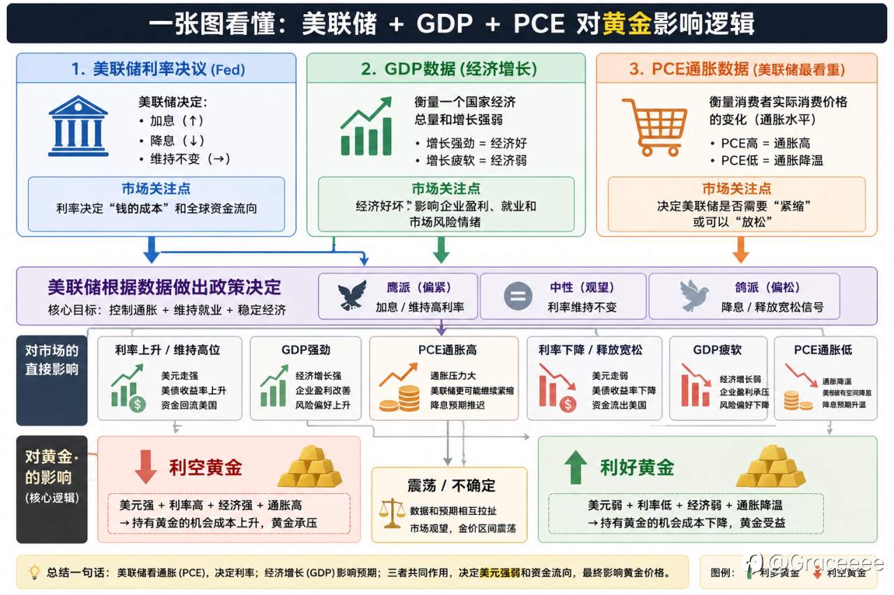 利率、通胀、GDP共振：黄金的关键一周