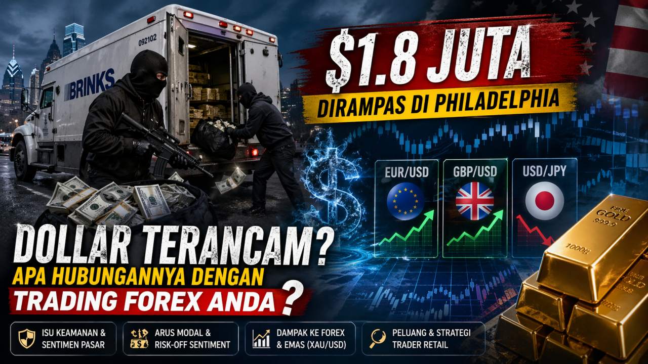 Dollar Terancam? Perampokan $1,8 Juta di AS — Benarkah Bisa Menggerakkan Forex & Emas?