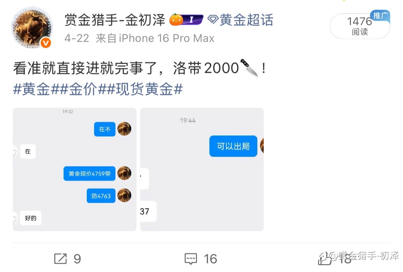 回顾周三黄金