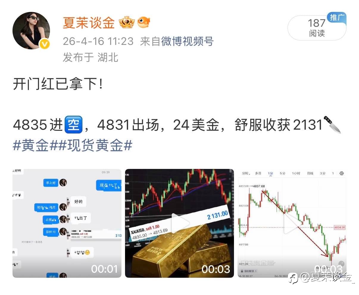 4.16周四黄金战绩