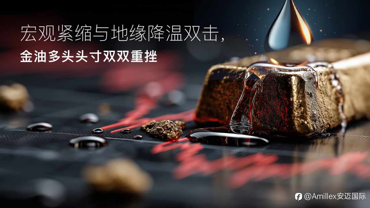Amillex安迈每日汇评｜宏观紧缩与地缘降温双击，金油多头头寸双双重挫