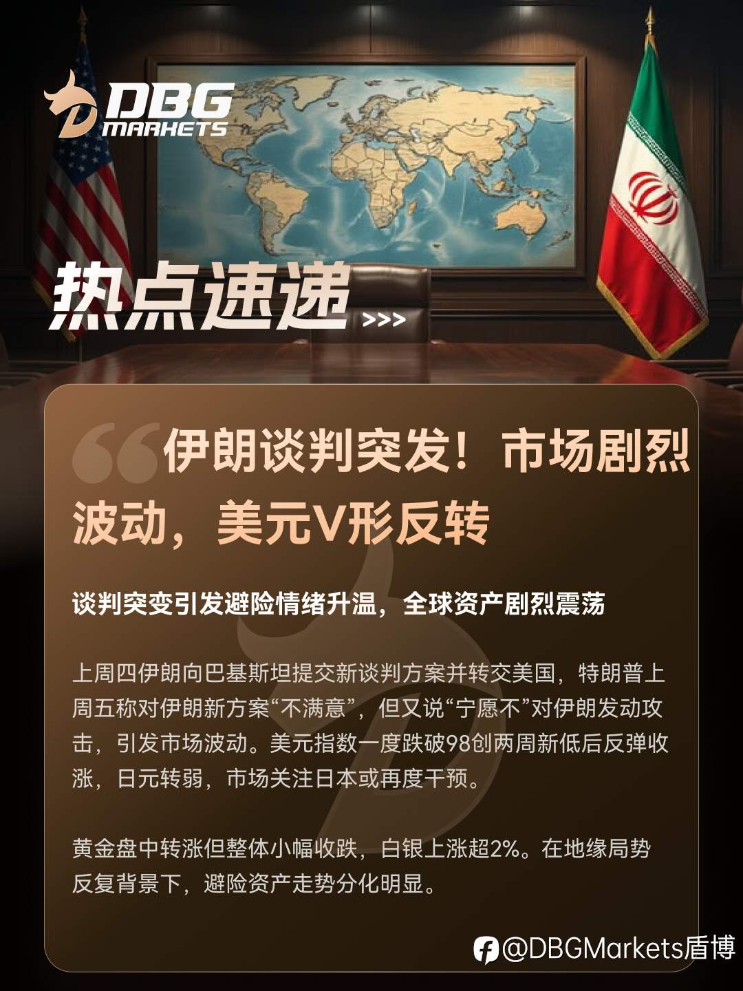 热点速递 | 伊朗谈判突发！市场剧烈波动，美元V形反转
