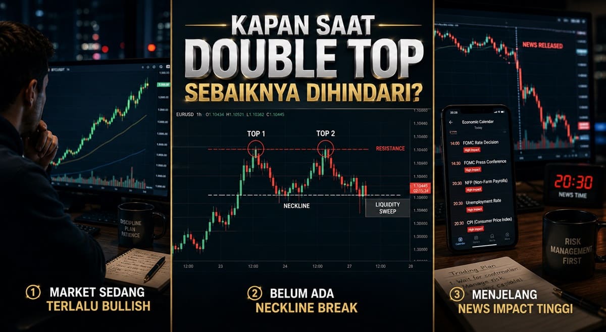 POLA DOUBLE TOP: KAPAN SETUP REVERSAL INI VALID DAN KAPAN SEBAIKNYA DIHINDARI
