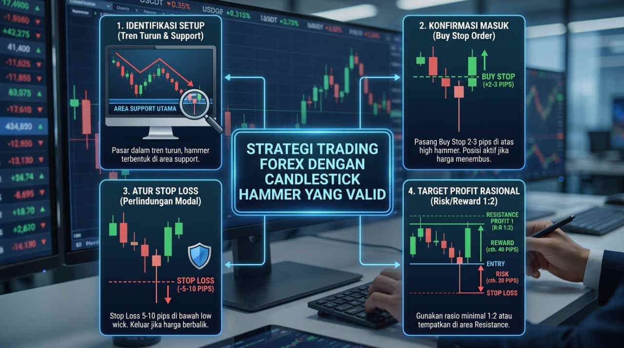 INI DIA CIRI UTAMA SINYAL HAMMER CANDLESTICK PALING SEMPURNA UNTUK PROFIT MAKSIMAL