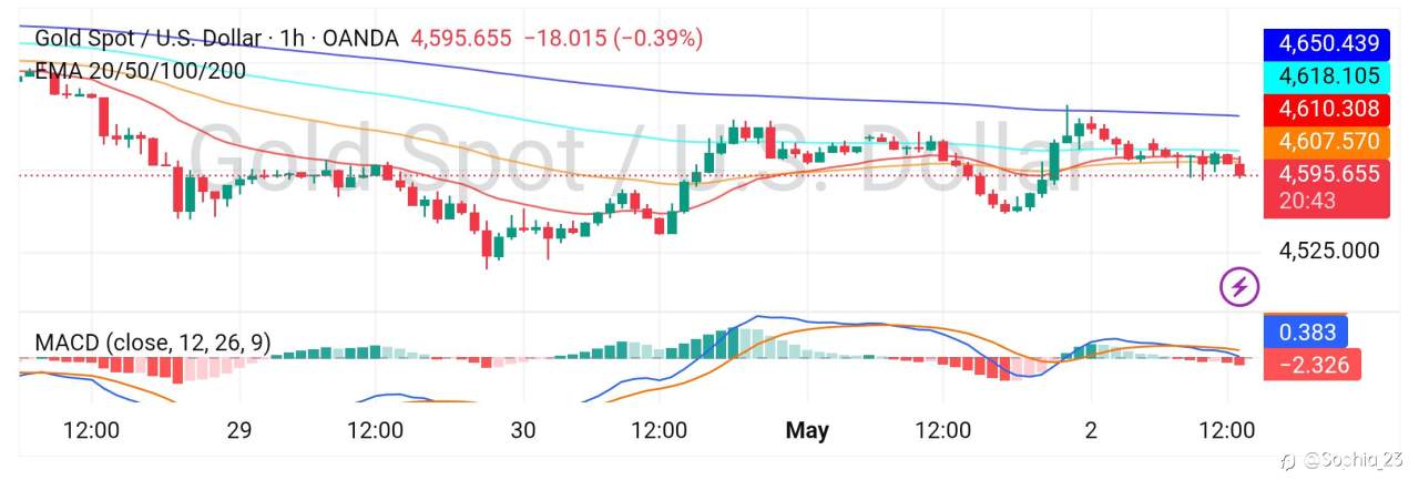 Gold recently slipped below $4600