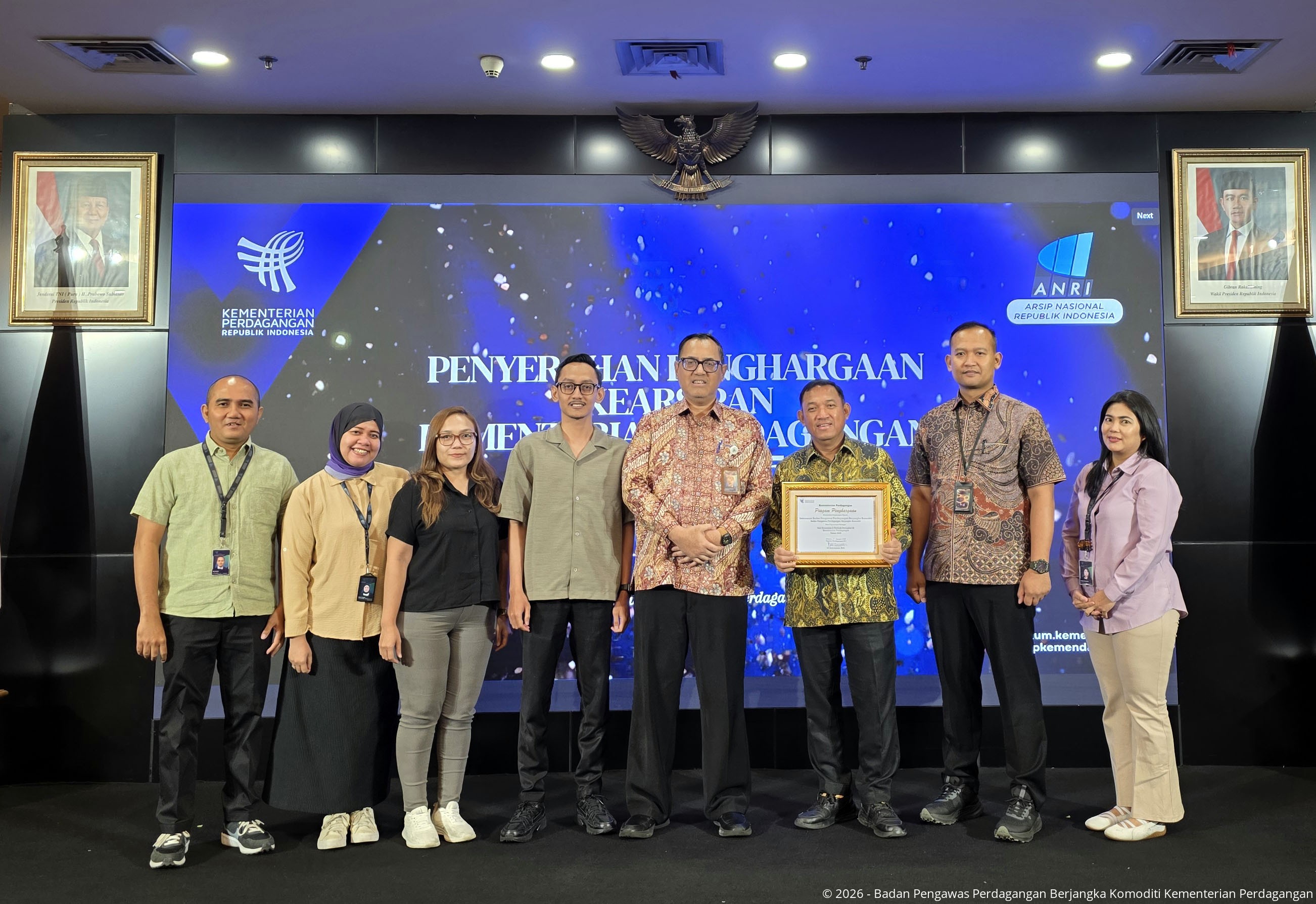 Bappebti Raih Penghargaan Kearsipan Kementerian Perdagangan