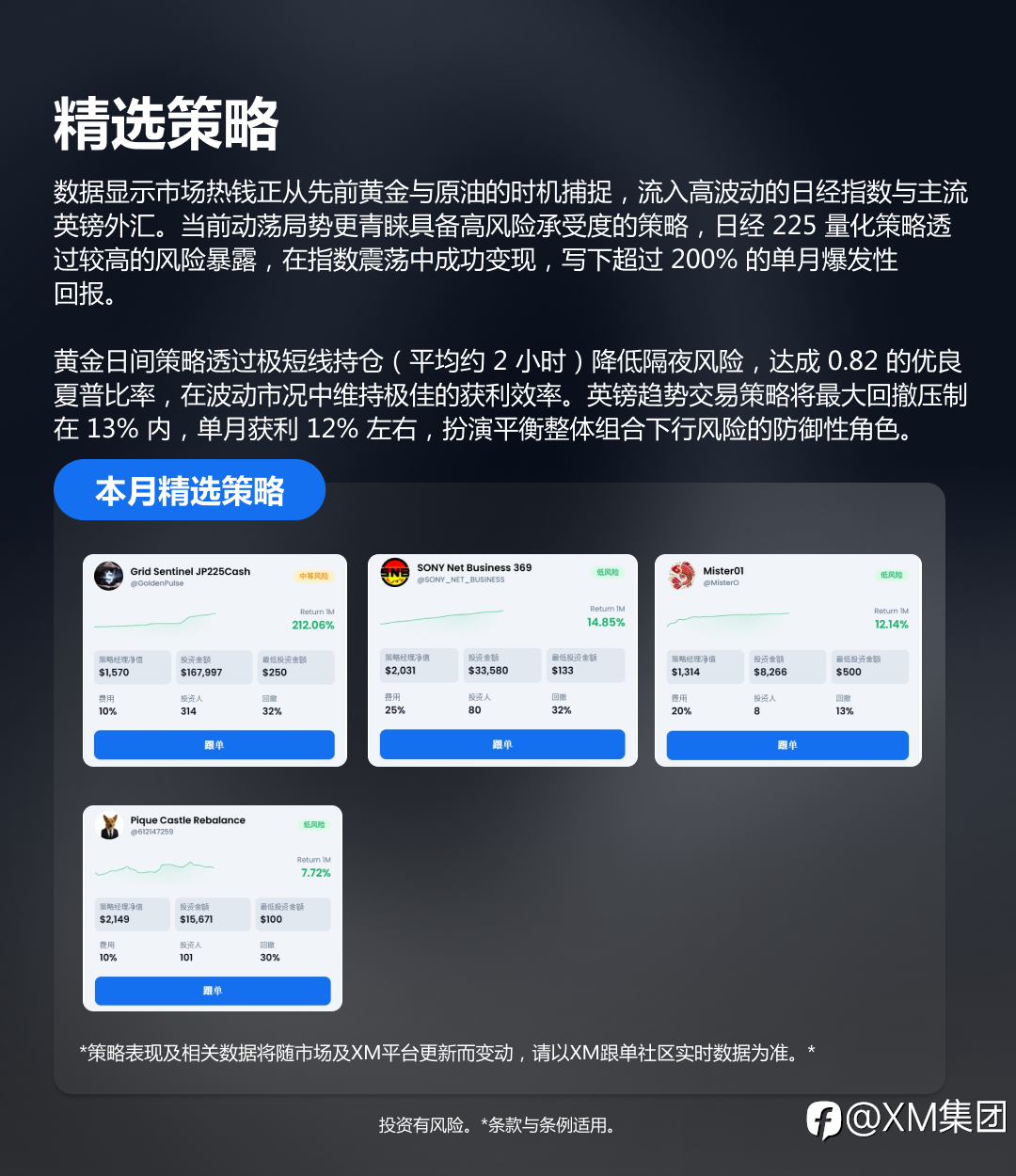 XM本月精选跟单策略