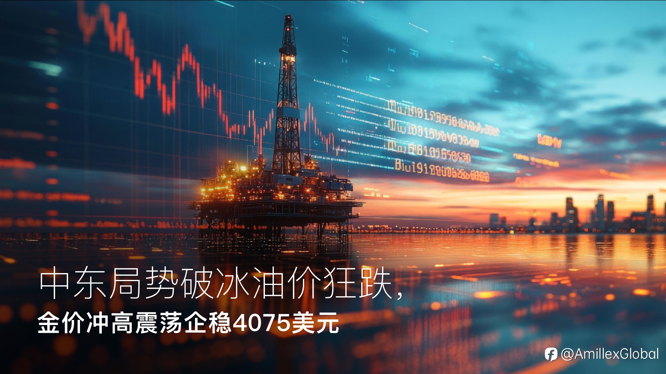 Amillex安迈每日汇评｜中东局势破冰油价狂跌，金价冲高震荡企稳4075美元