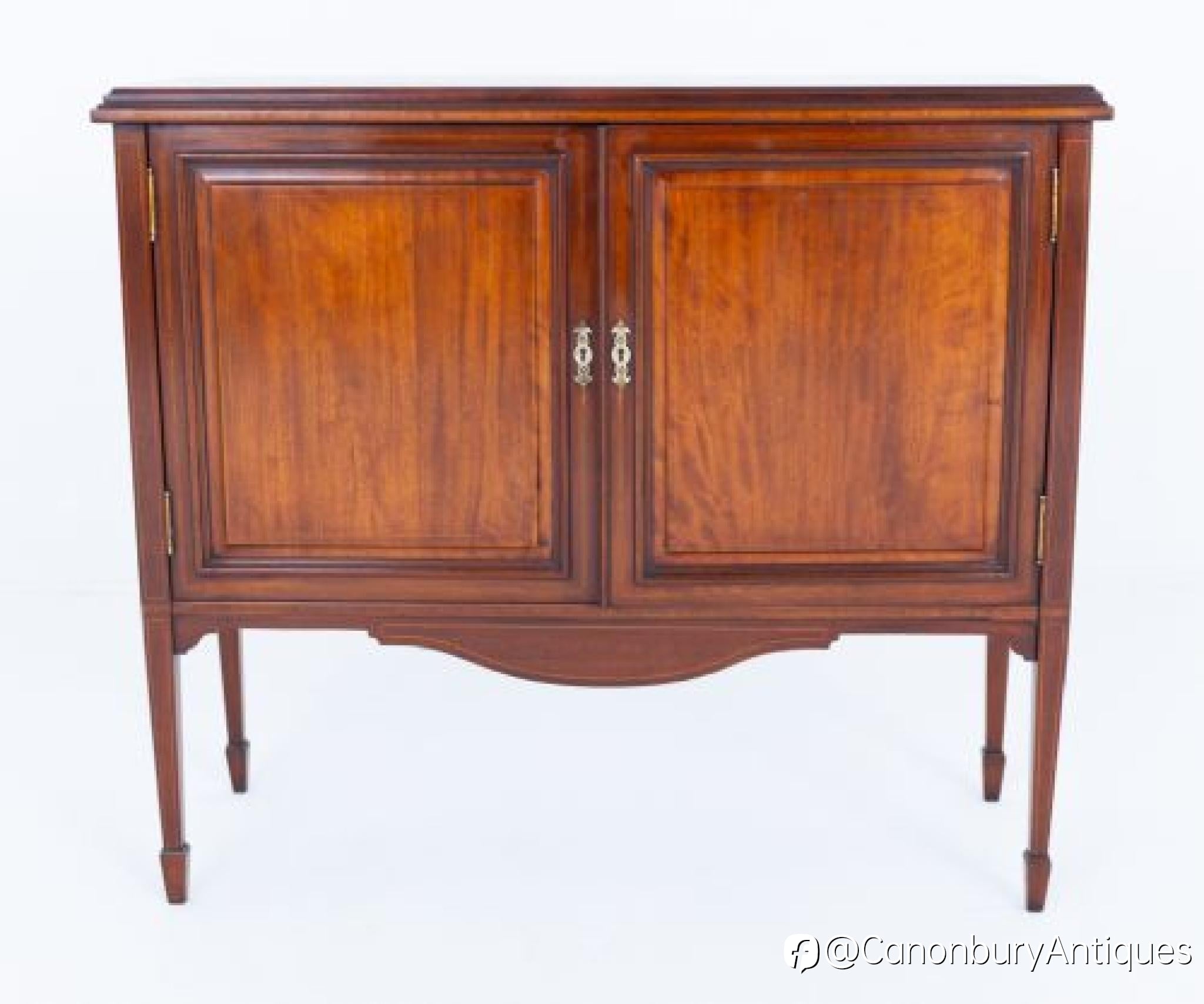 Sheraton Cabinet Mahogany Revival Two Door 1900 – Elegant Antique Storage Cabinet by Canonbury Antiques