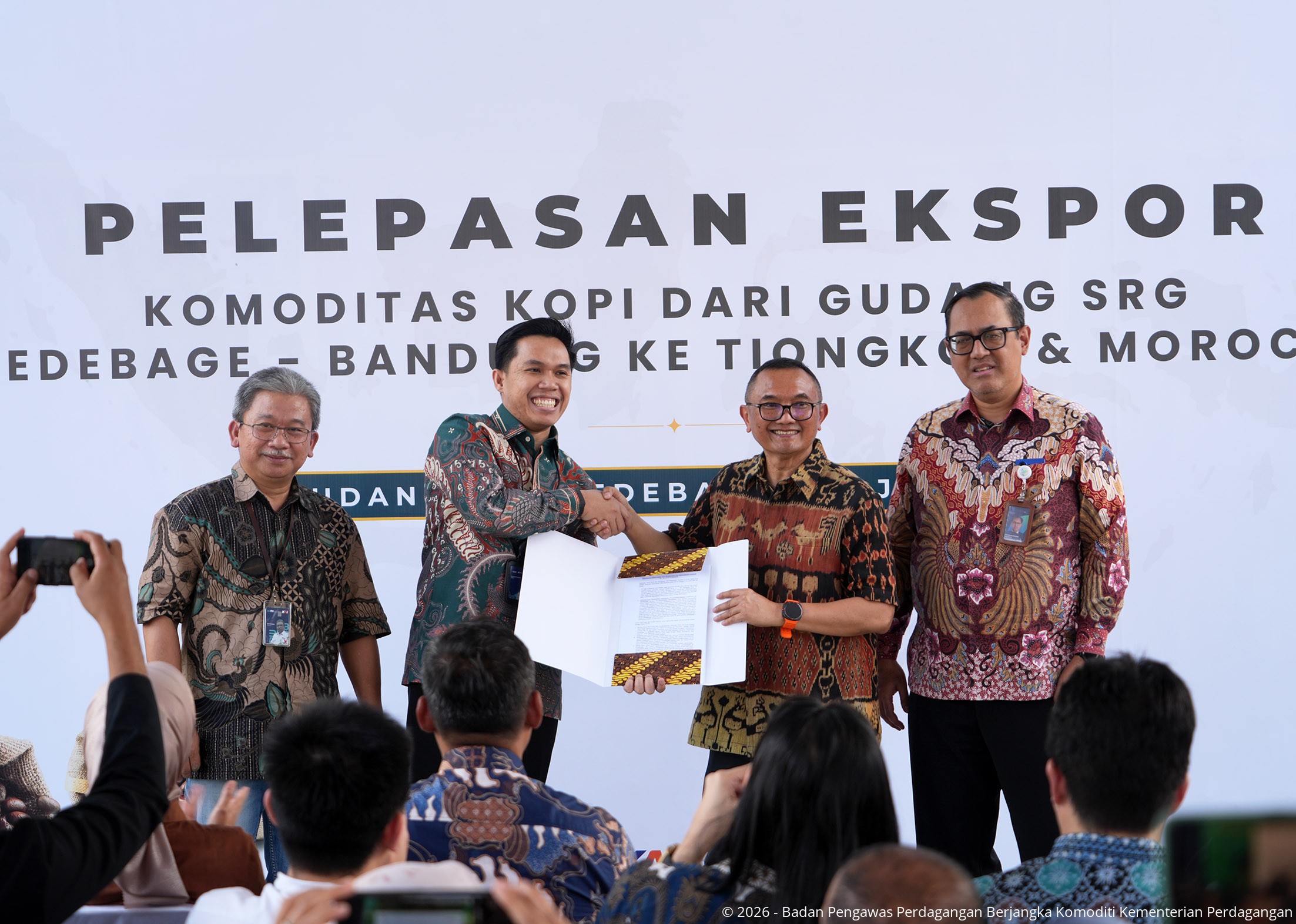 Bappebti Lepas Ekspor Kopi Senilai Lebih Dari USD227 Ribu Melalui Sistem Resi Gudang ke Tiongkok dan Maroko