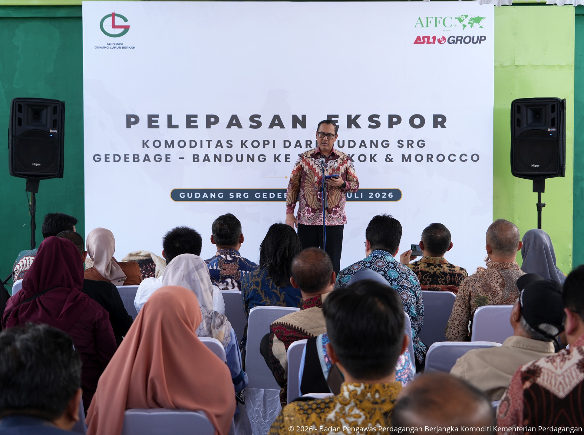 Bappebti Lepas Ekspor Kopi Senilai Lebih Dari USD227 Ribu Melalui Sistem Resi Gudang ke Tiongkok dan Maroko