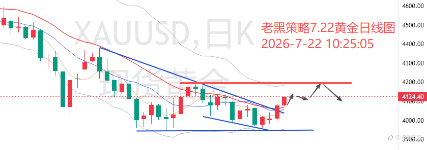 老黑策略:7.22外汇、黄金、原油分析策略