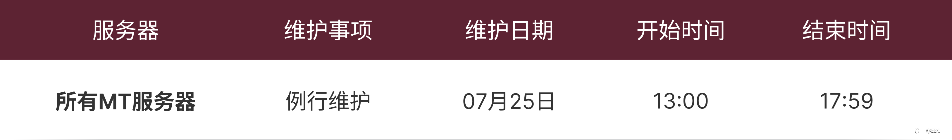 MT4及MT5服务器运营维护通知