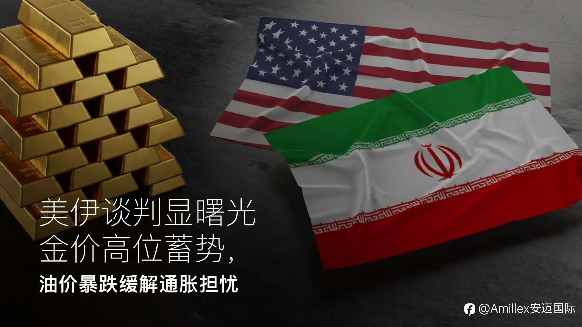 Amillex安迈每日汇评｜美伊谈判显曙光金价高位蓄势，油价暴跌缓解通胀担忧