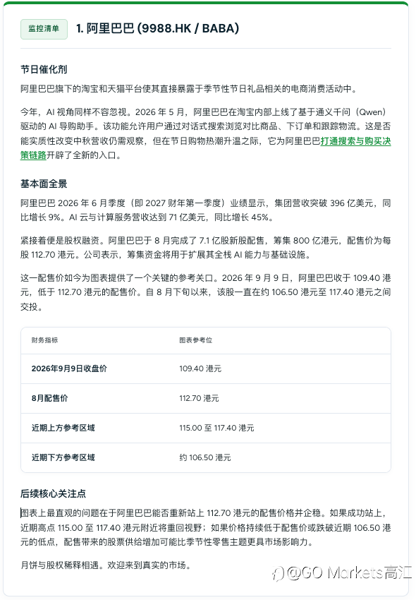 2026 年中国中秋节：值得关注节日消费的三只股票