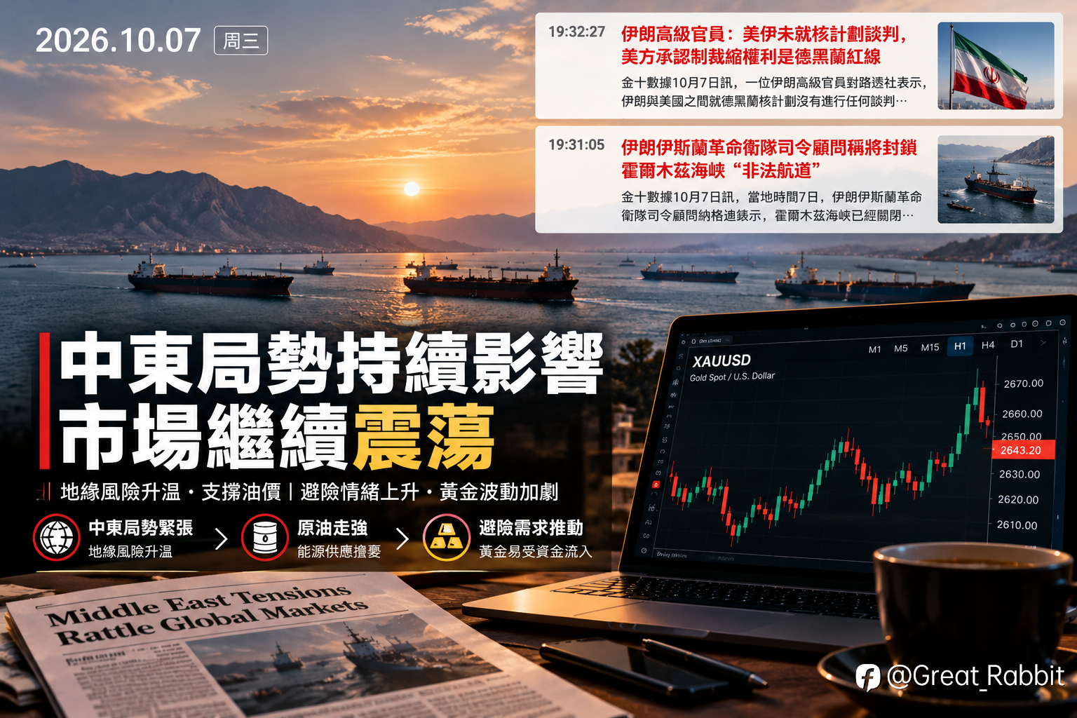 中东又有新消息,黄金今晚会不会再“搞事情”?👀