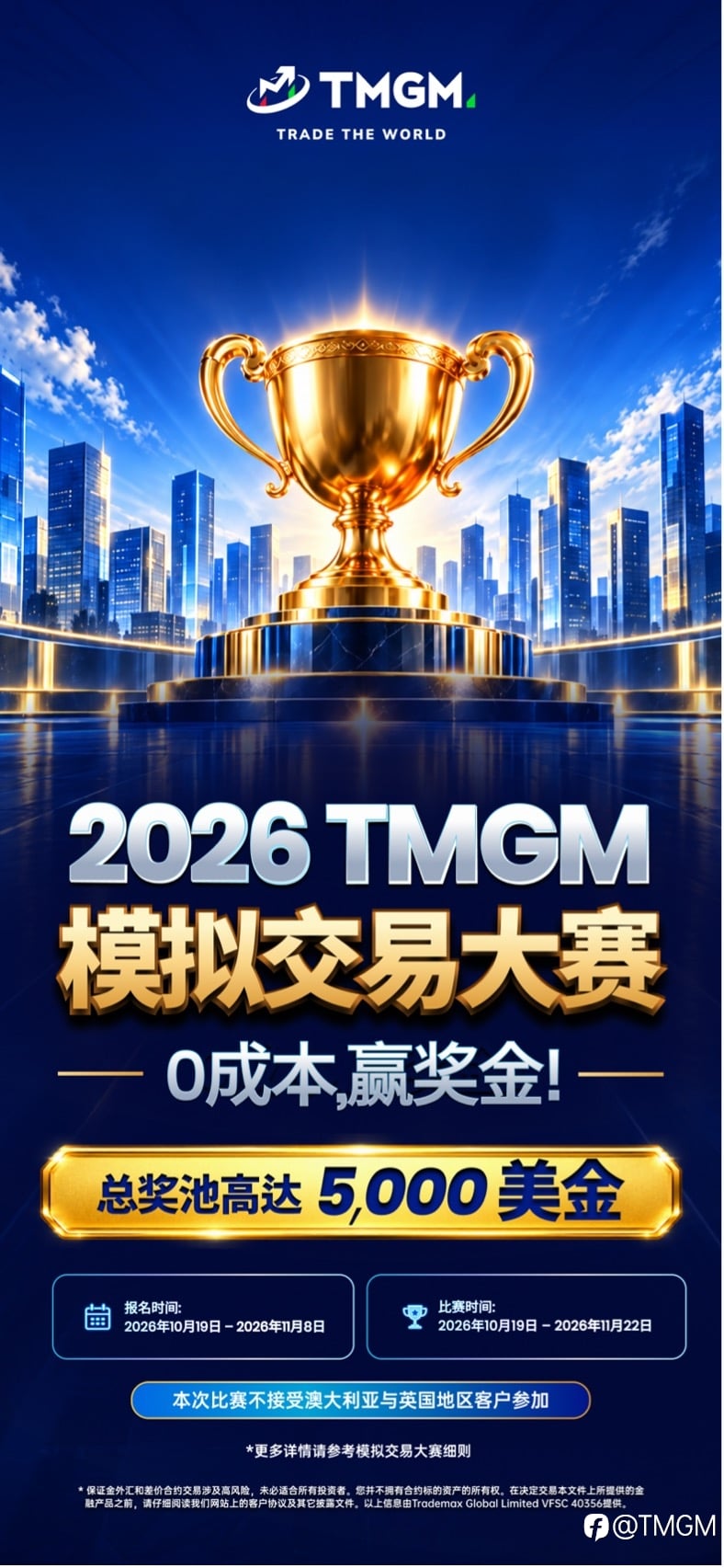 验证策略、打磨纪律、0风险争夺五千美金奖金!2026 TMGM 模拟交易大赛正式启幕